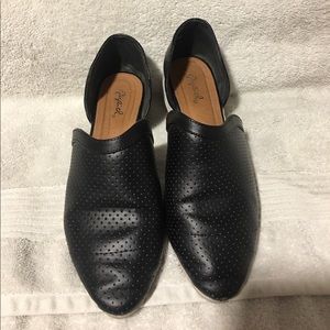 Black Faux Leather Flats